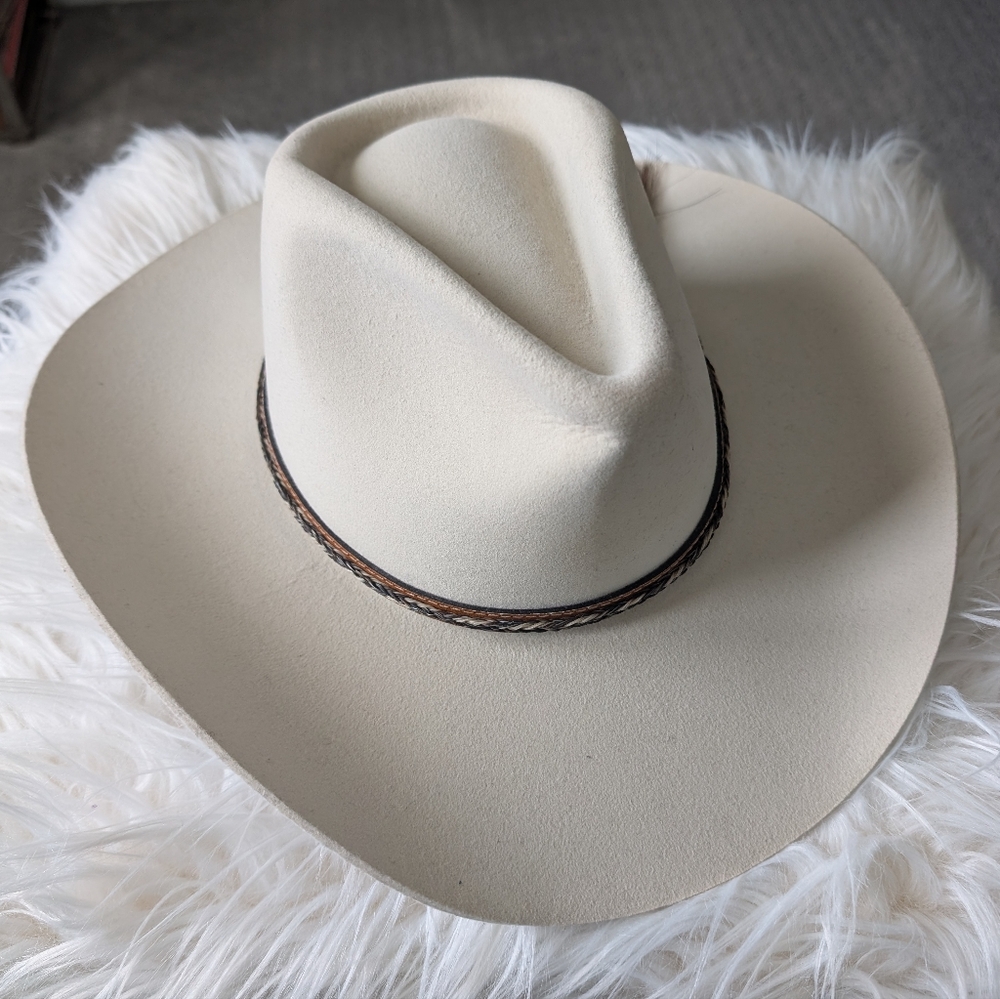 Cream Cowboy Hat with Braided Band
